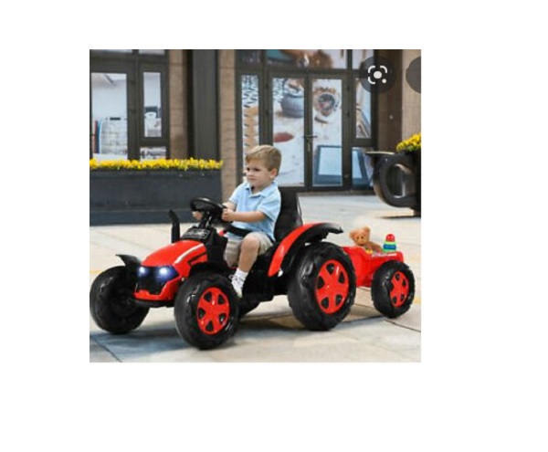 electric-Ride-On-Tractor-Trailer-White-otroski djecji traktor_prikolica na akumulator 12V_4