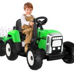 otroski-djecji električni-traktor-s-prikolico na akumulator baterijo_tractor ride on kid
